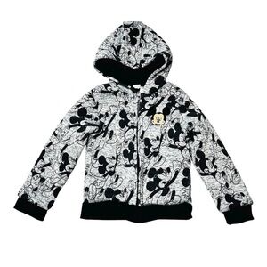 Disney Junior Mickey Sherpa Fleece‎ Jacket Hoodie Sweatshirt Size 6 Black Gray